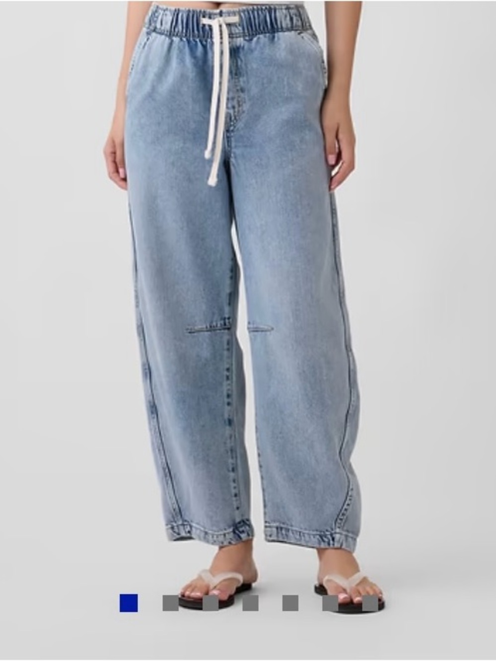 GAP Light Blue Soft Pull-on Barrel DrawstringJeans